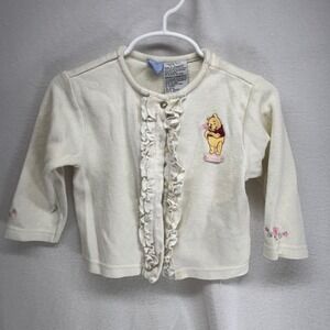 Disney‎ Baby Girls Cream Winnie the Pooh Ruffle Cardigan 24 Months